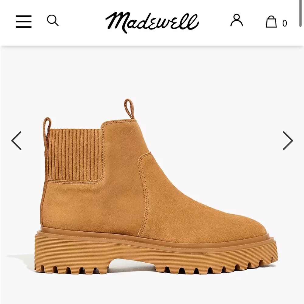 New Madewell The Henry Lugsole Boot in Suede Distant Sand- sold out!